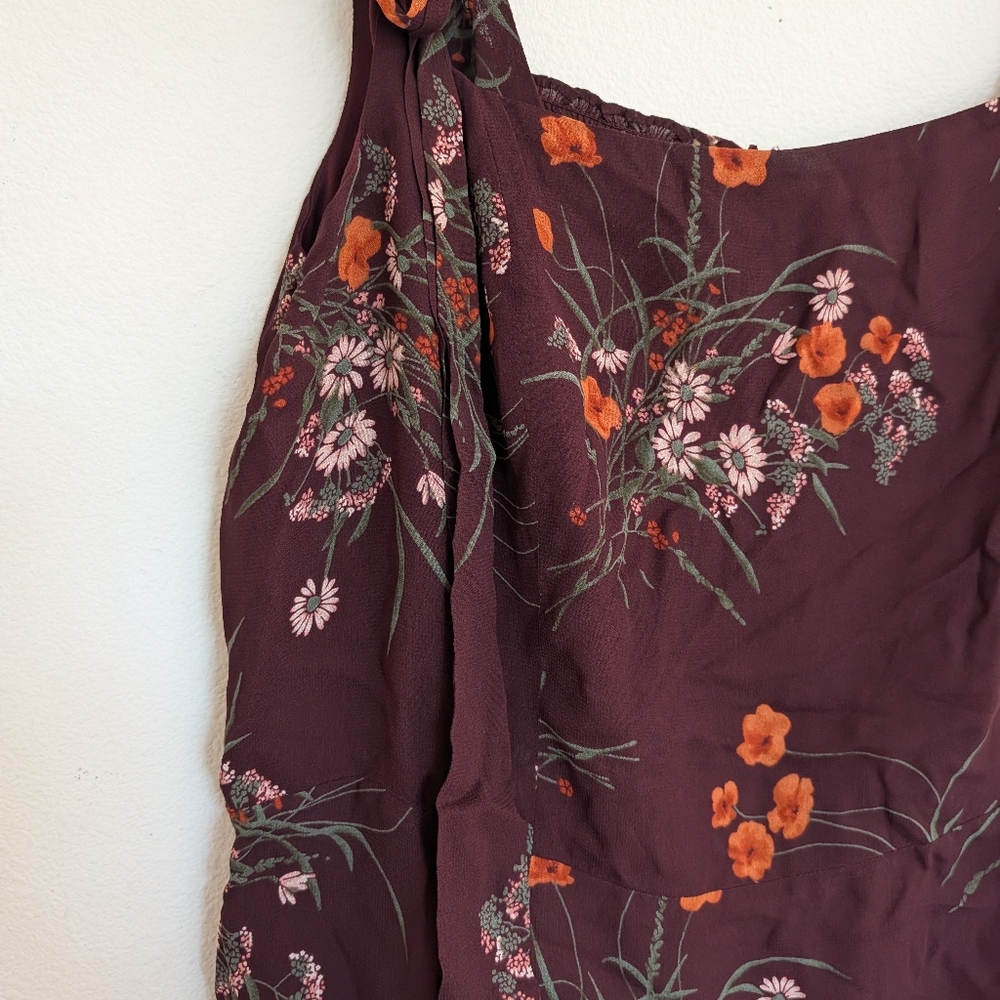 Reformation Twilight Midi Dress In Emmeline Burgundy Floral Size 16 New With Tag - Picture 5 of 10